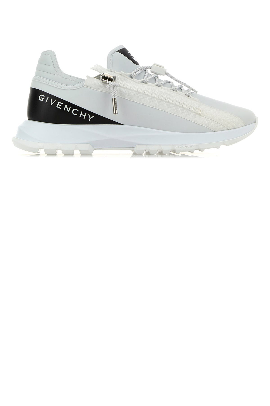 White synthetic leather Spectre sneakers