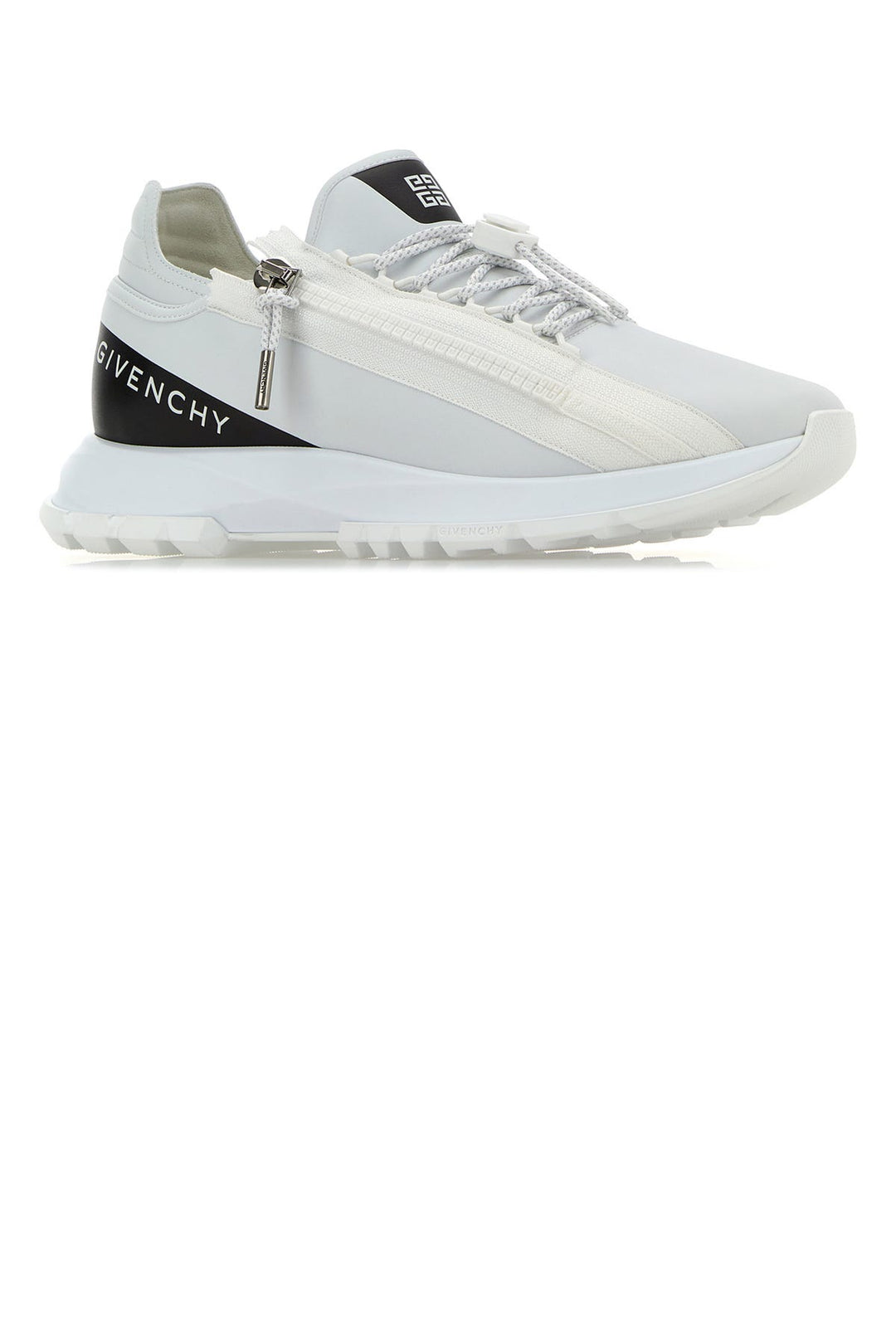 White synthetic leather Spectre sneakers