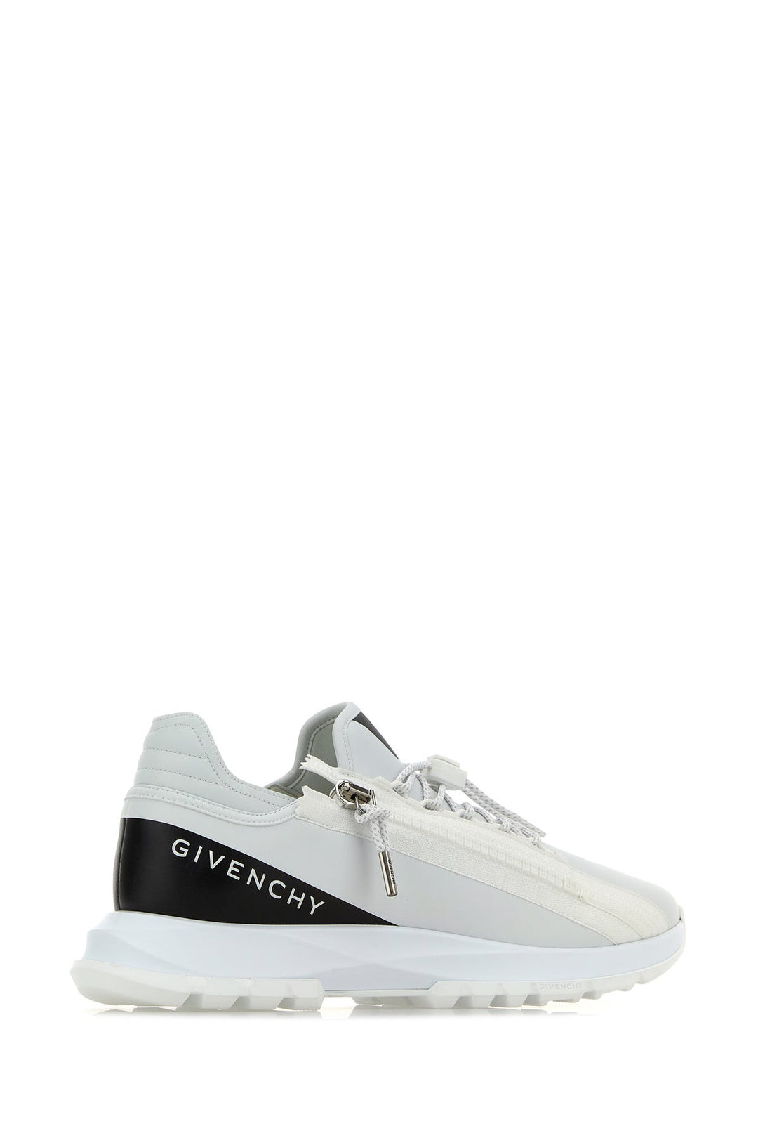 White synthetic leather Spectre sneakers