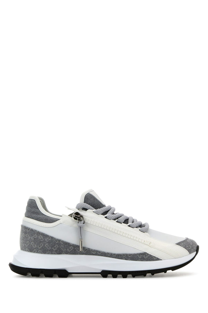 Two-tone denim and synthetic leather Spectre sneakers