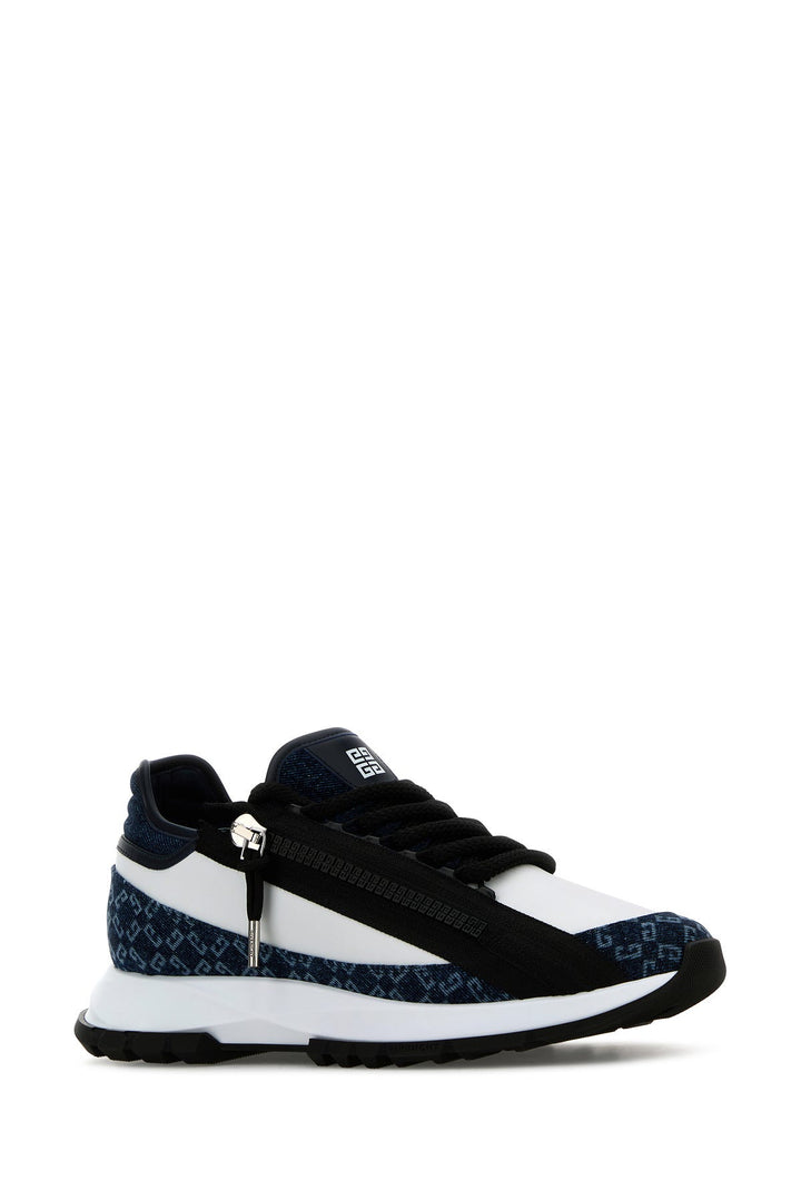 Two-tone denim and synthetic leather Spectre sneakers