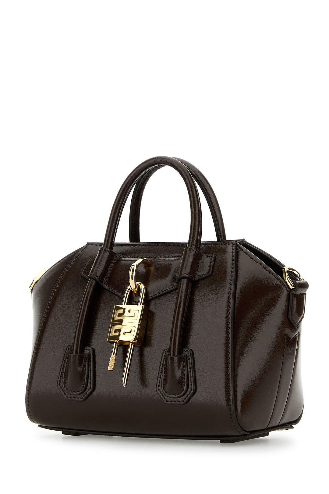 Chocolate leather Antigona Lock Toy handbag