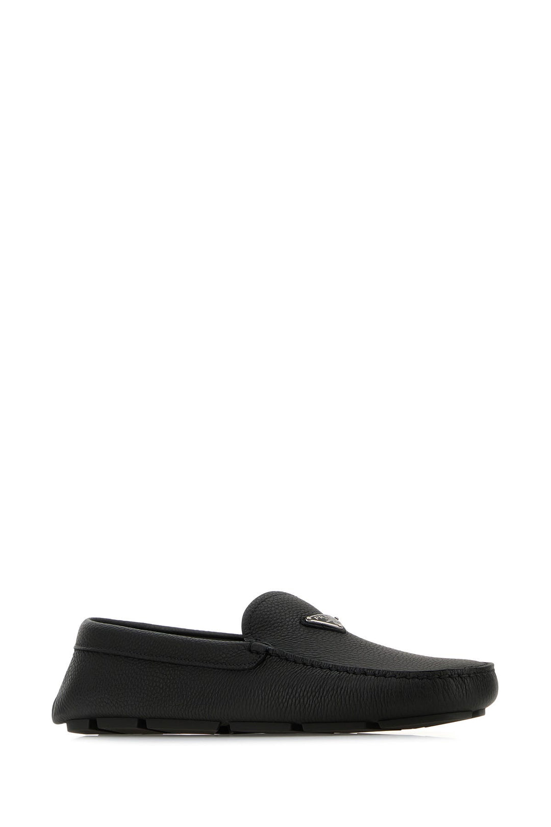 Black leather loafers