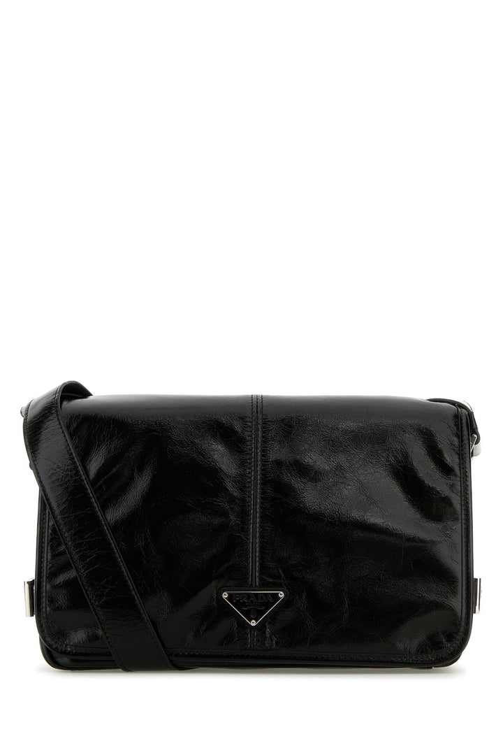 Black leather crossbody bag