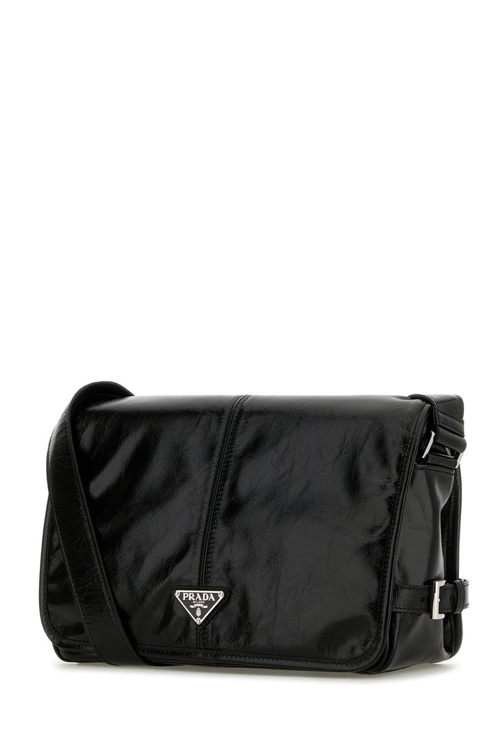 Black leather crossbody bag