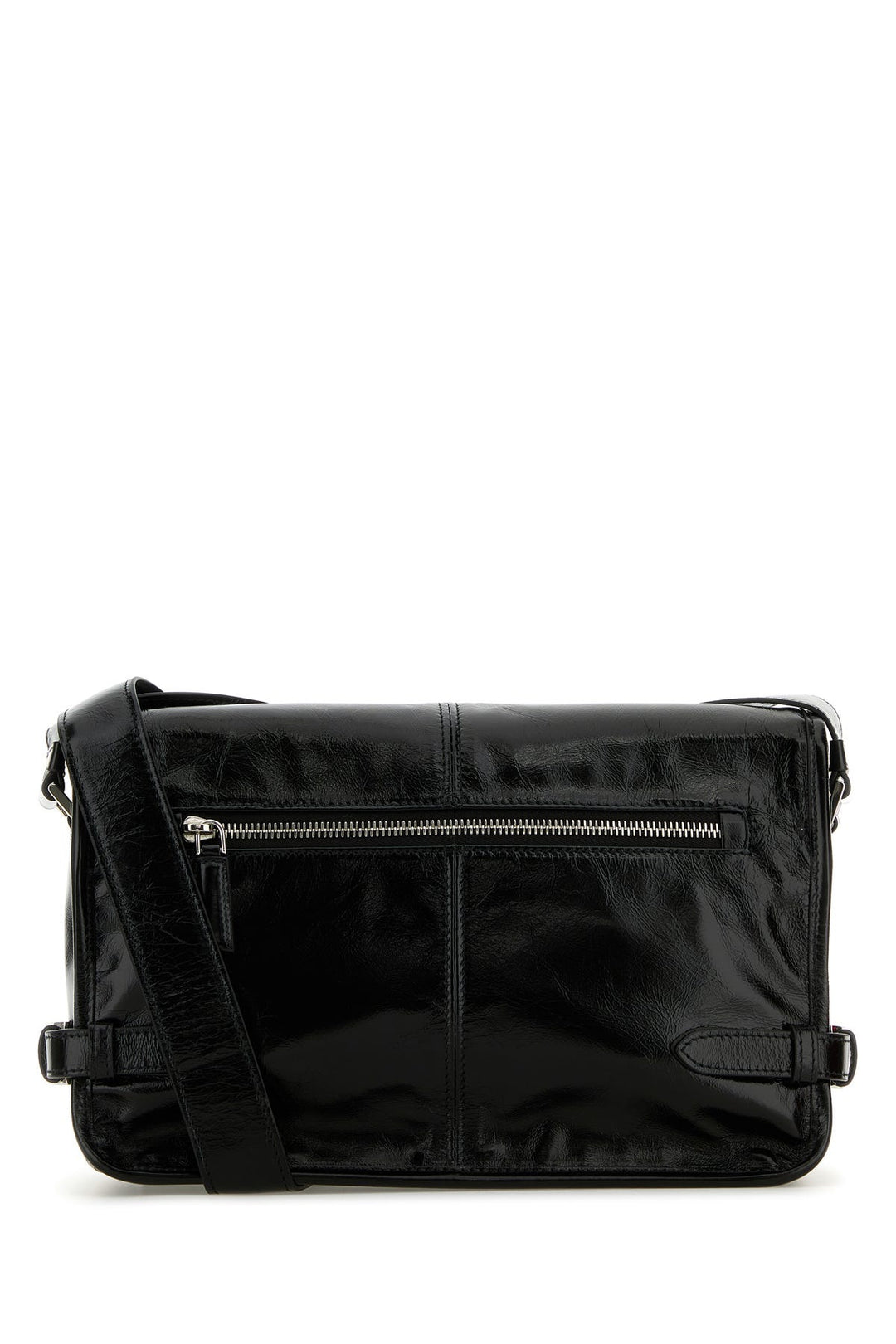 Black leather crossbody bag