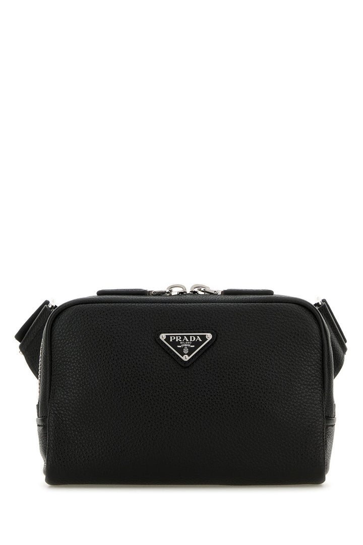 Black leather crossbody bag