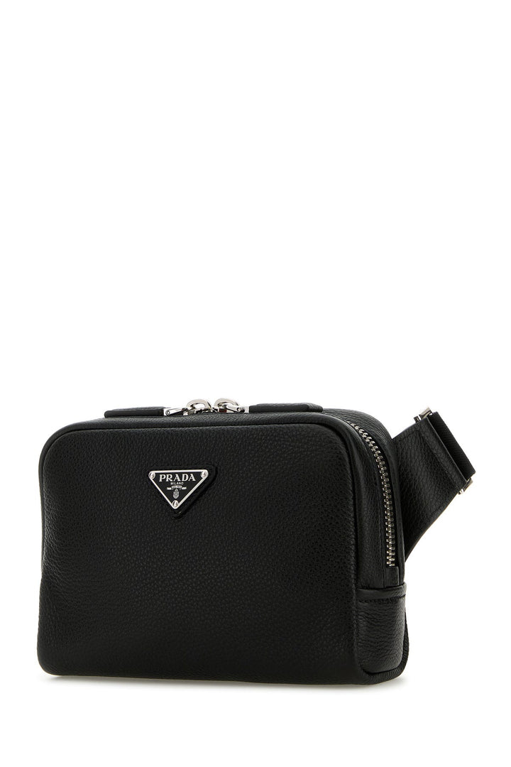 Black leather crossbody bag