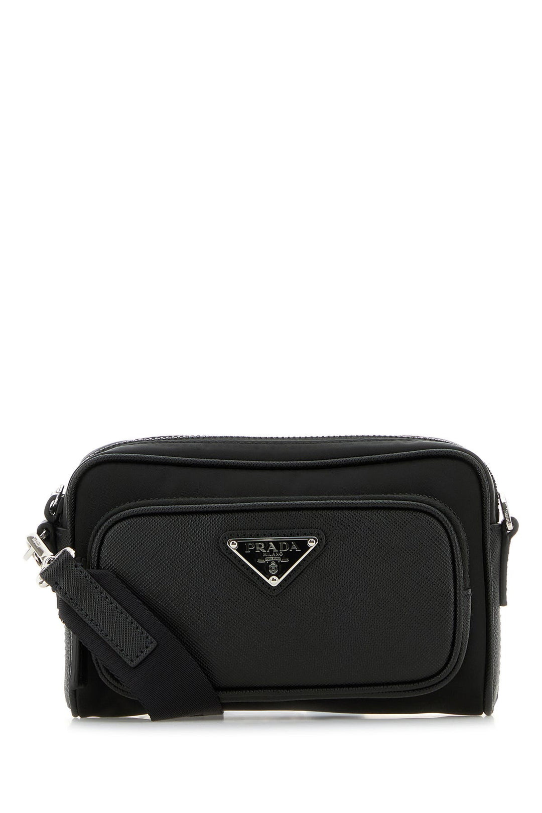 Black Re-Nylon and leather crossbody bag