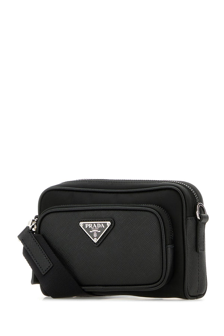 Black Re-Nylon and leather crossbody bag