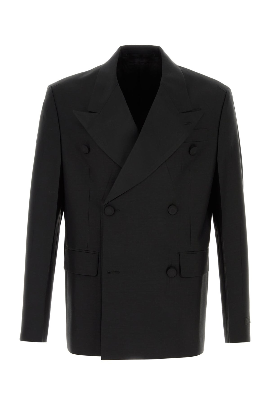 Black mohair blend blazer