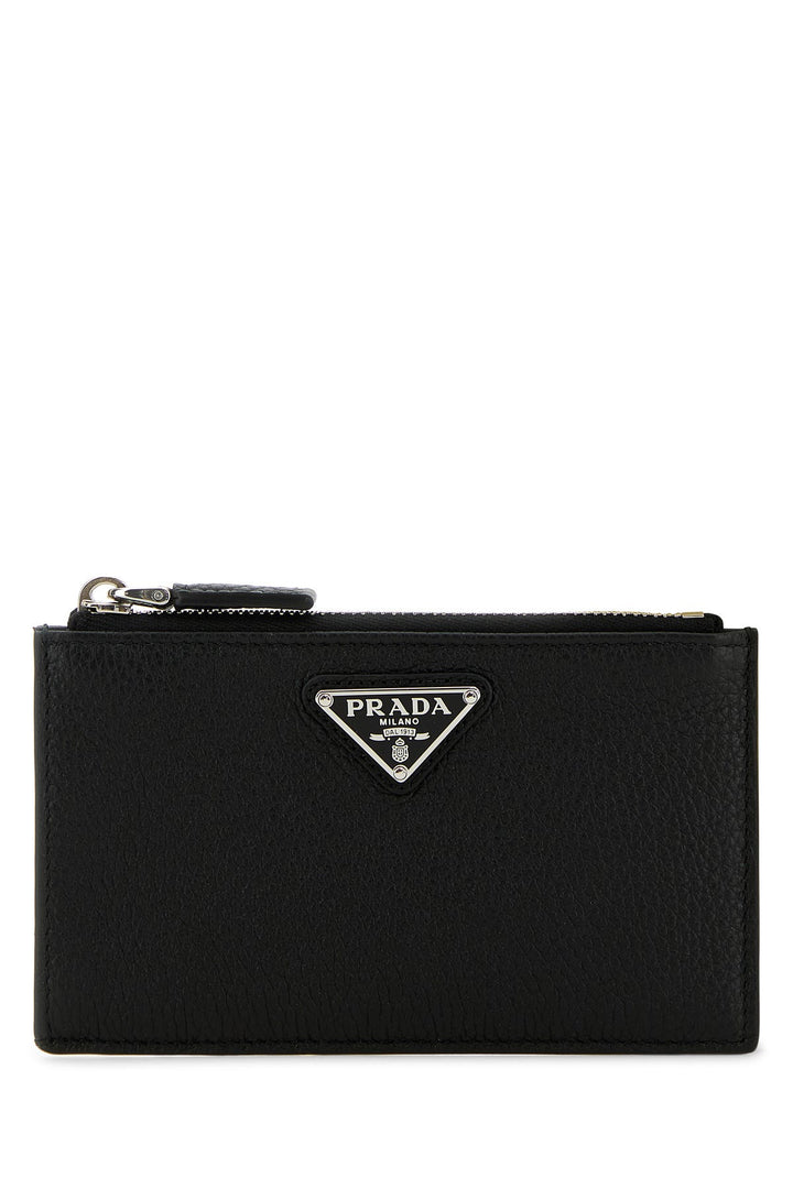 Black leather card holder