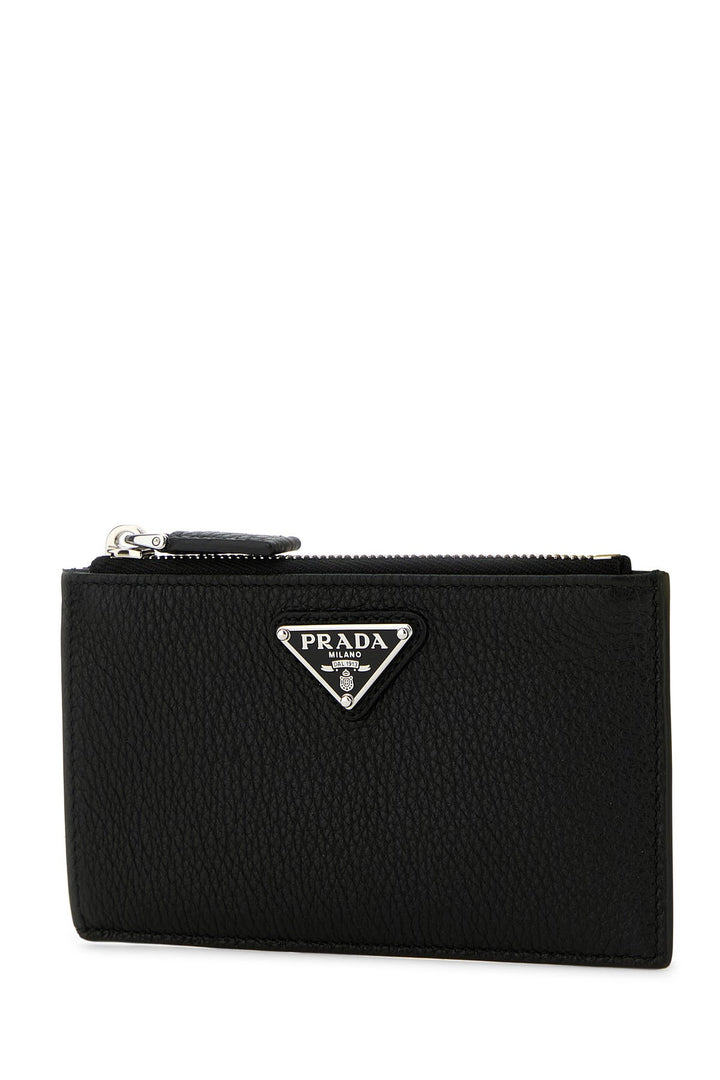 Black leather card holder