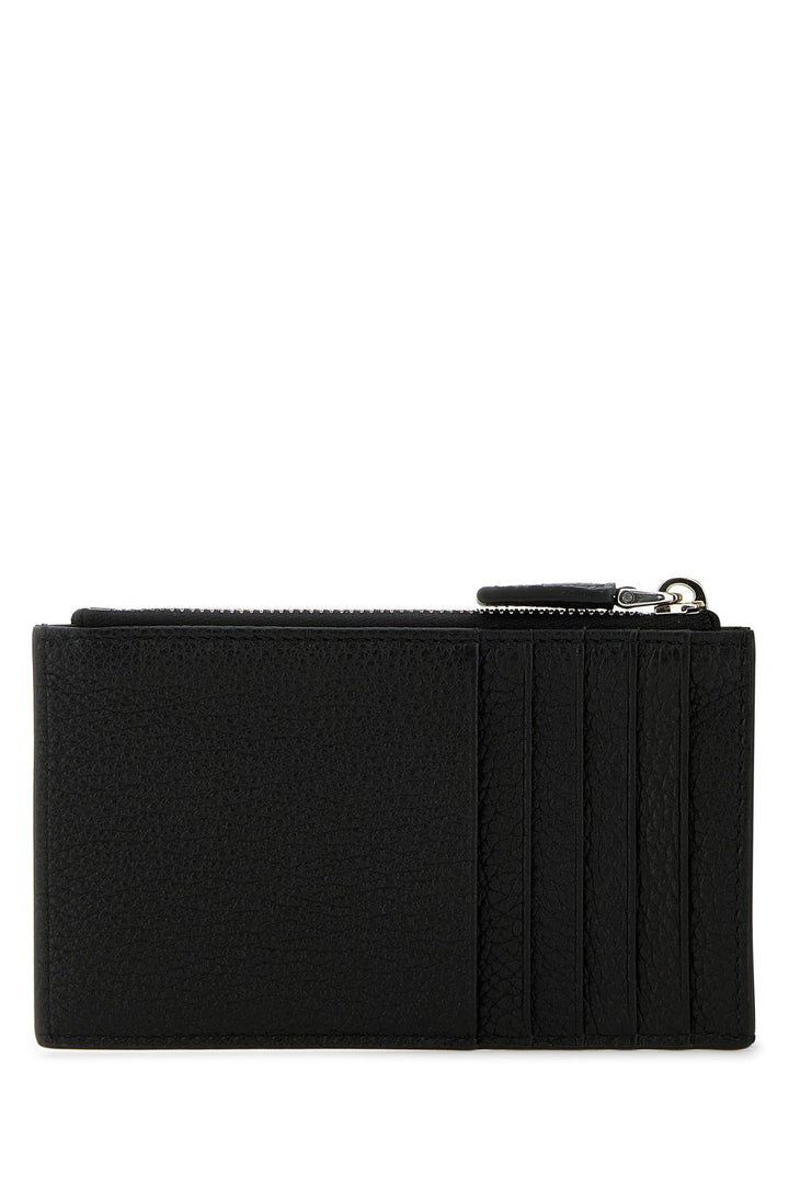 Black leather card holder