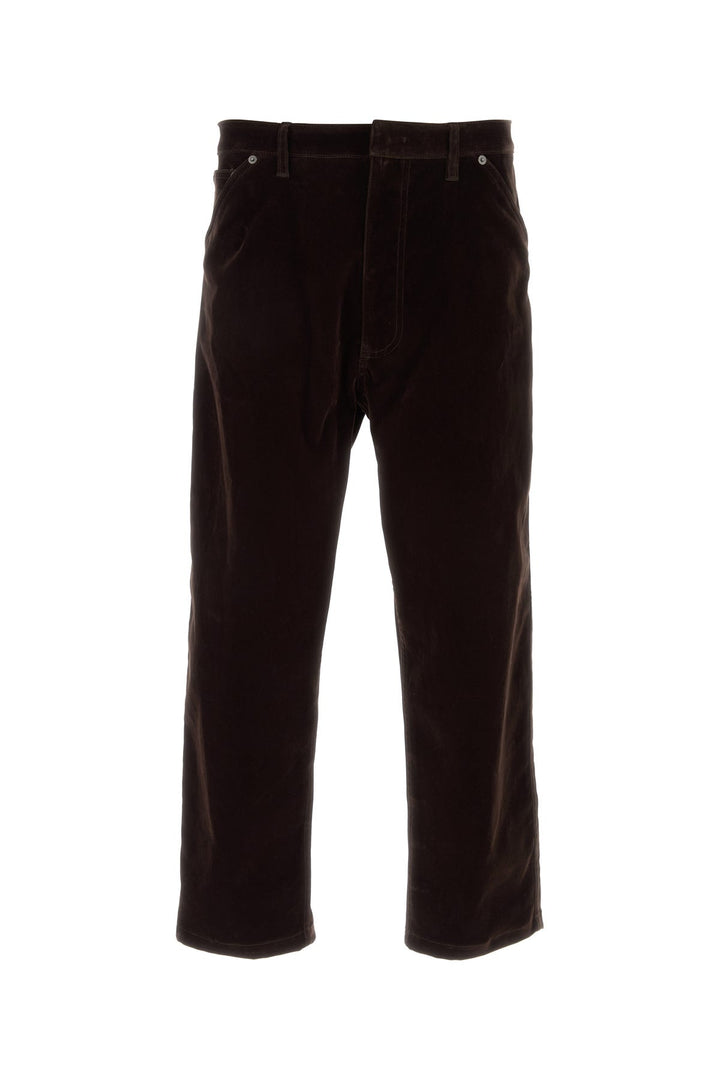 Brown velvet denim pant