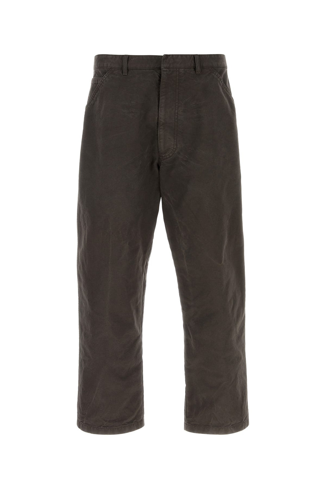 Brown cotton wide-leg pant