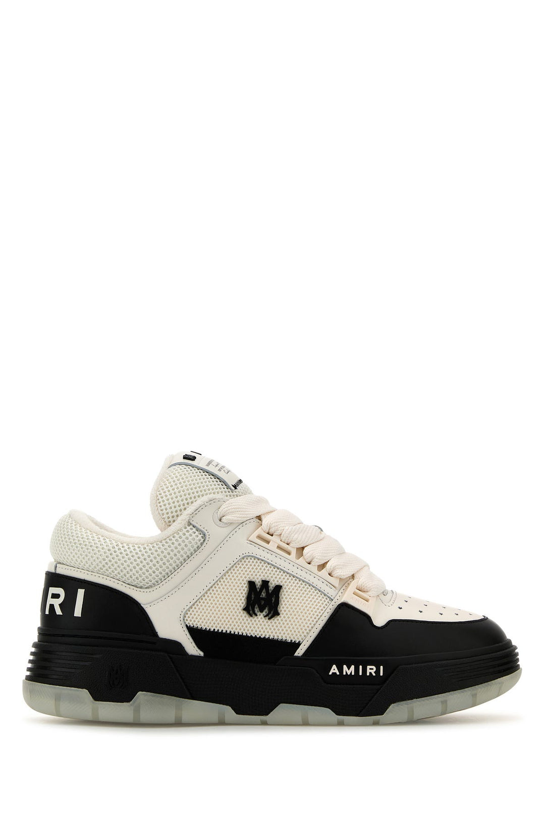 Two-tone leather and fabric MA-1 sneakers