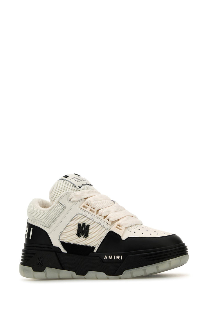 Two-tone leather and fabric MA-1 sneakers