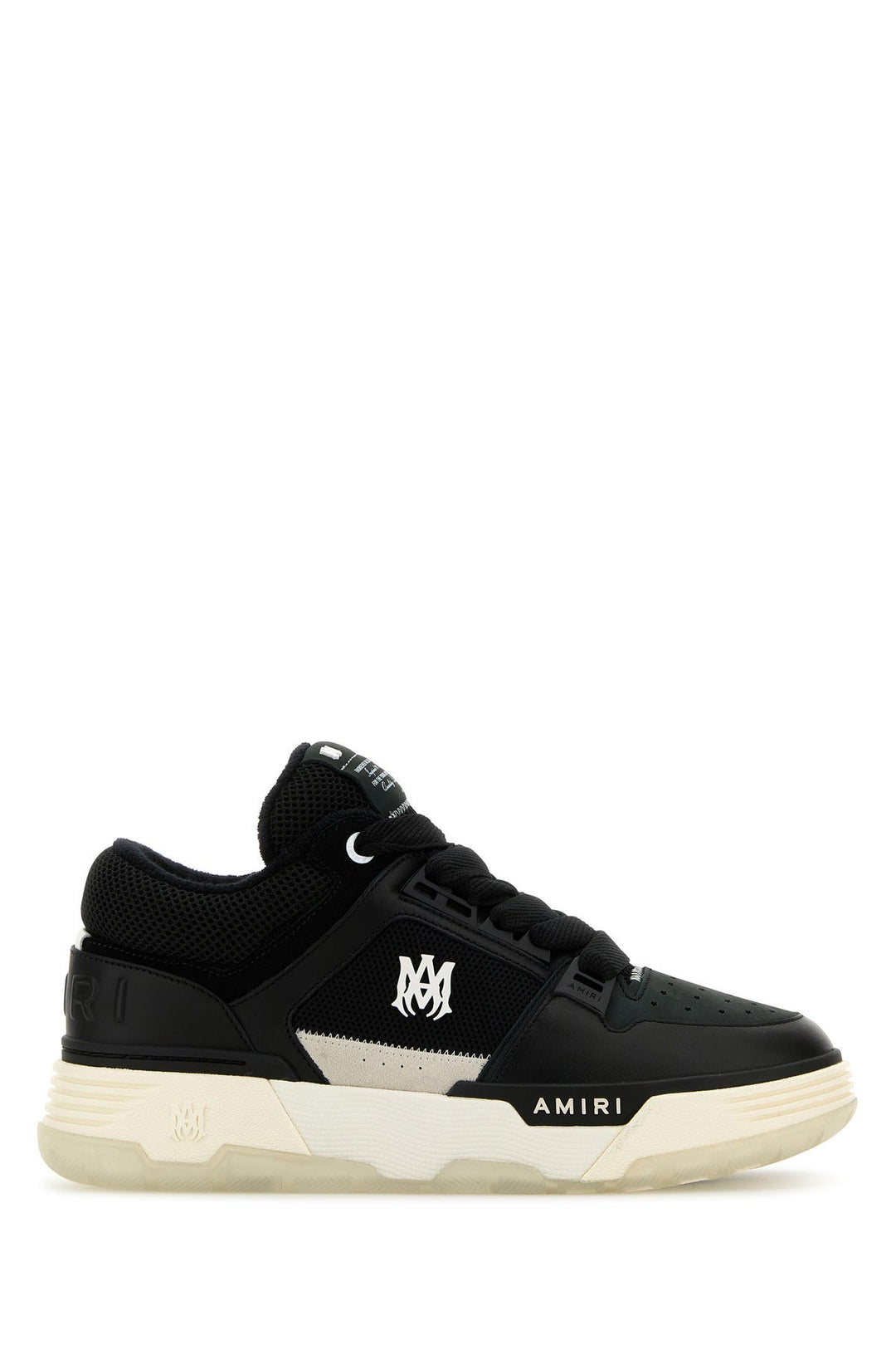 Black leather and fabric MA-1 sneakers