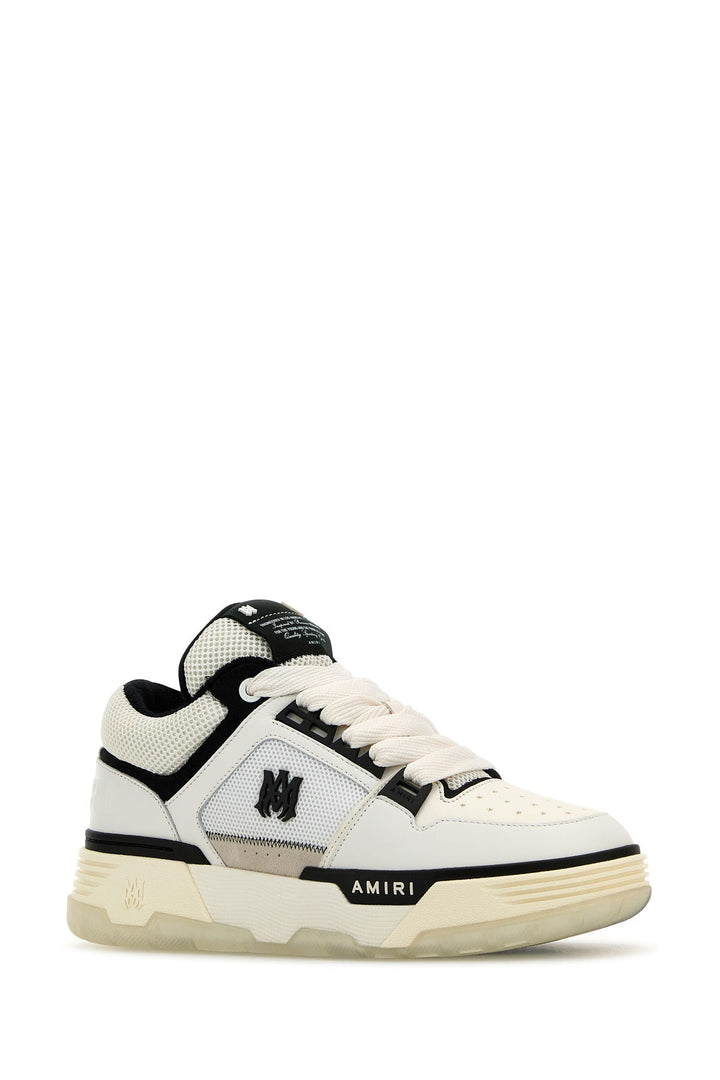 Two-tone leather and fabric MA-1 sneakers