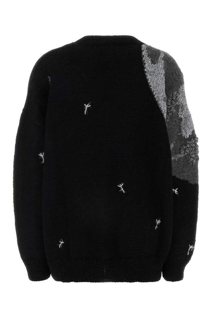 Black wool blend Loewe X Suna Fujita cardigan