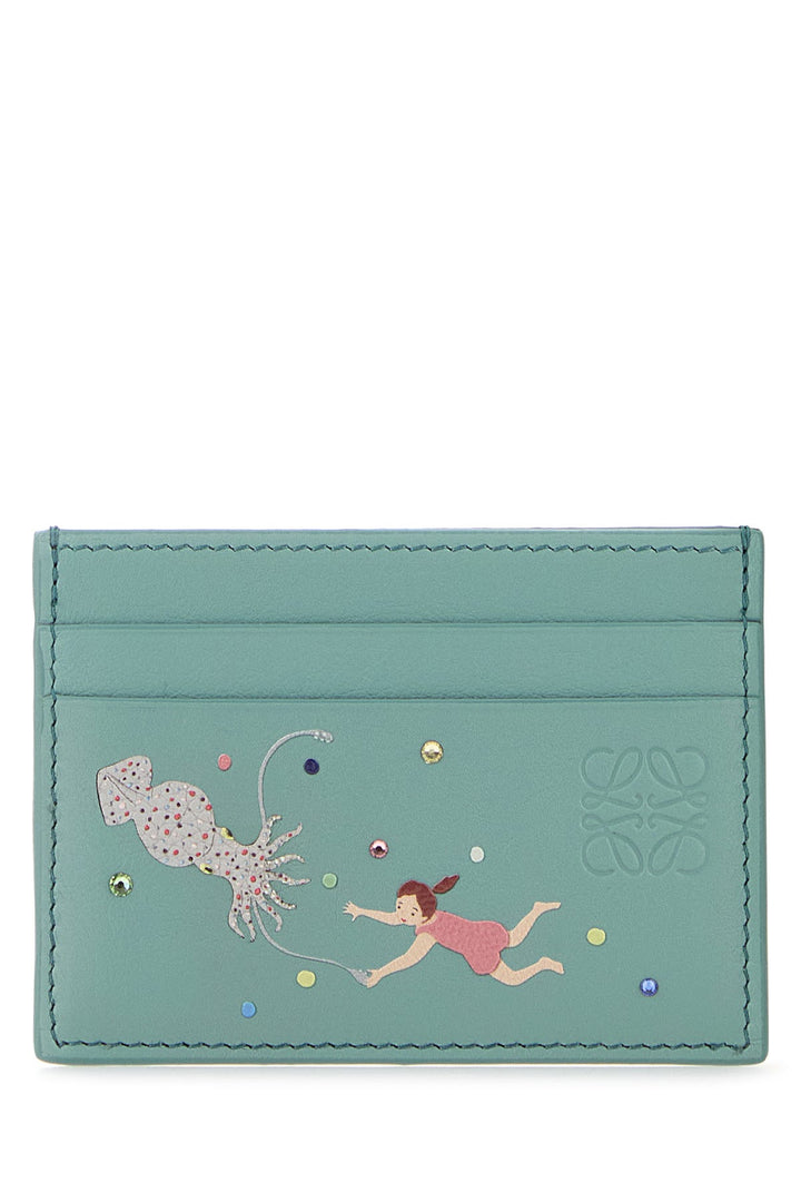 Light-blue nappa leather Loewe X Suna Fujita Squid card holder