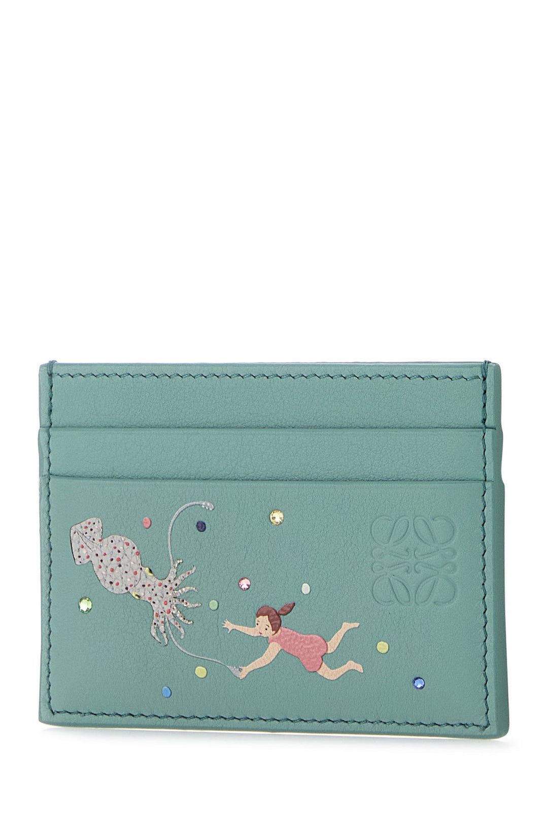 Light-blue nappa leather Loewe X Suna Fujita Squid card holder