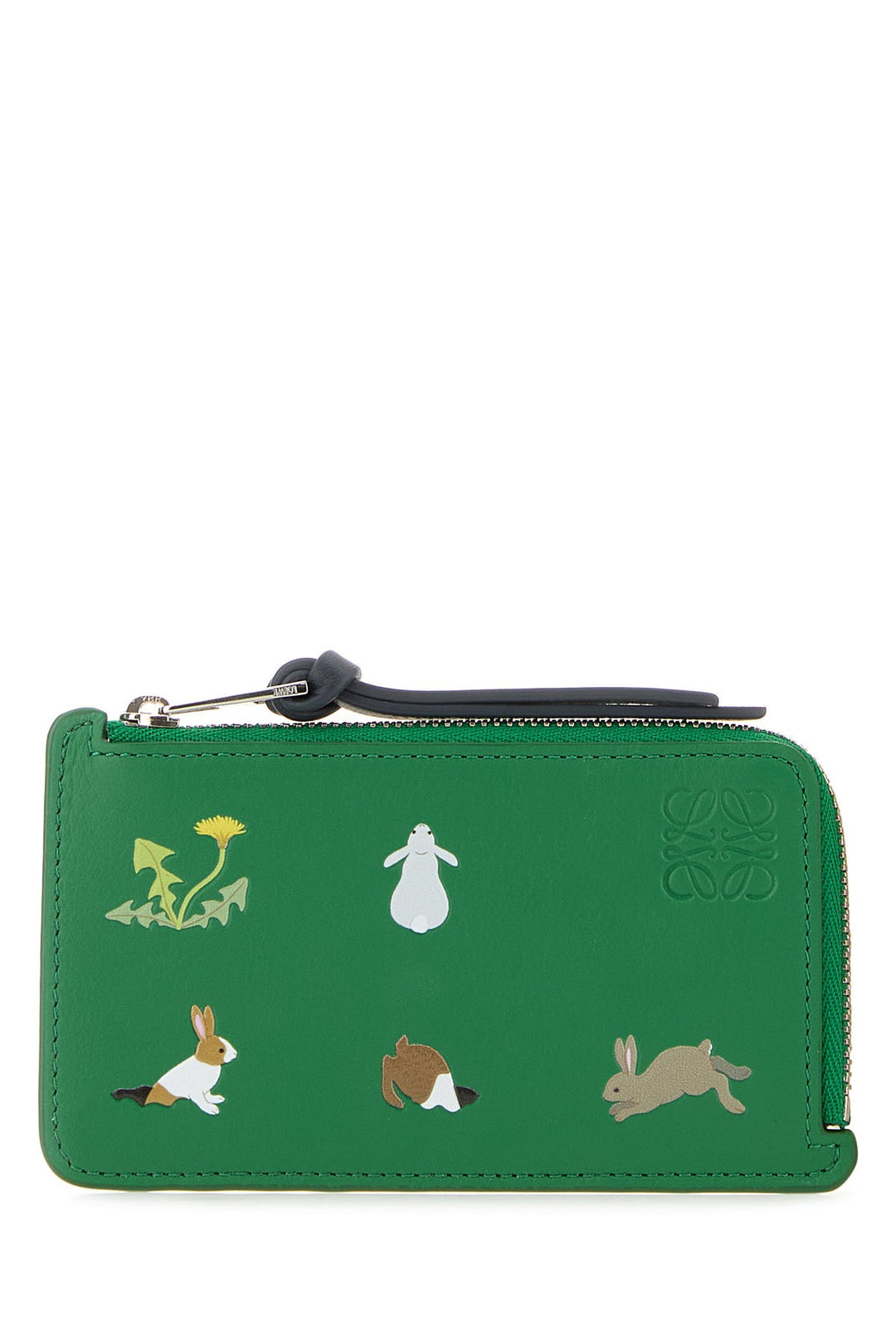 Grass green leather Loewe X Suna Fujita Bunny card holder