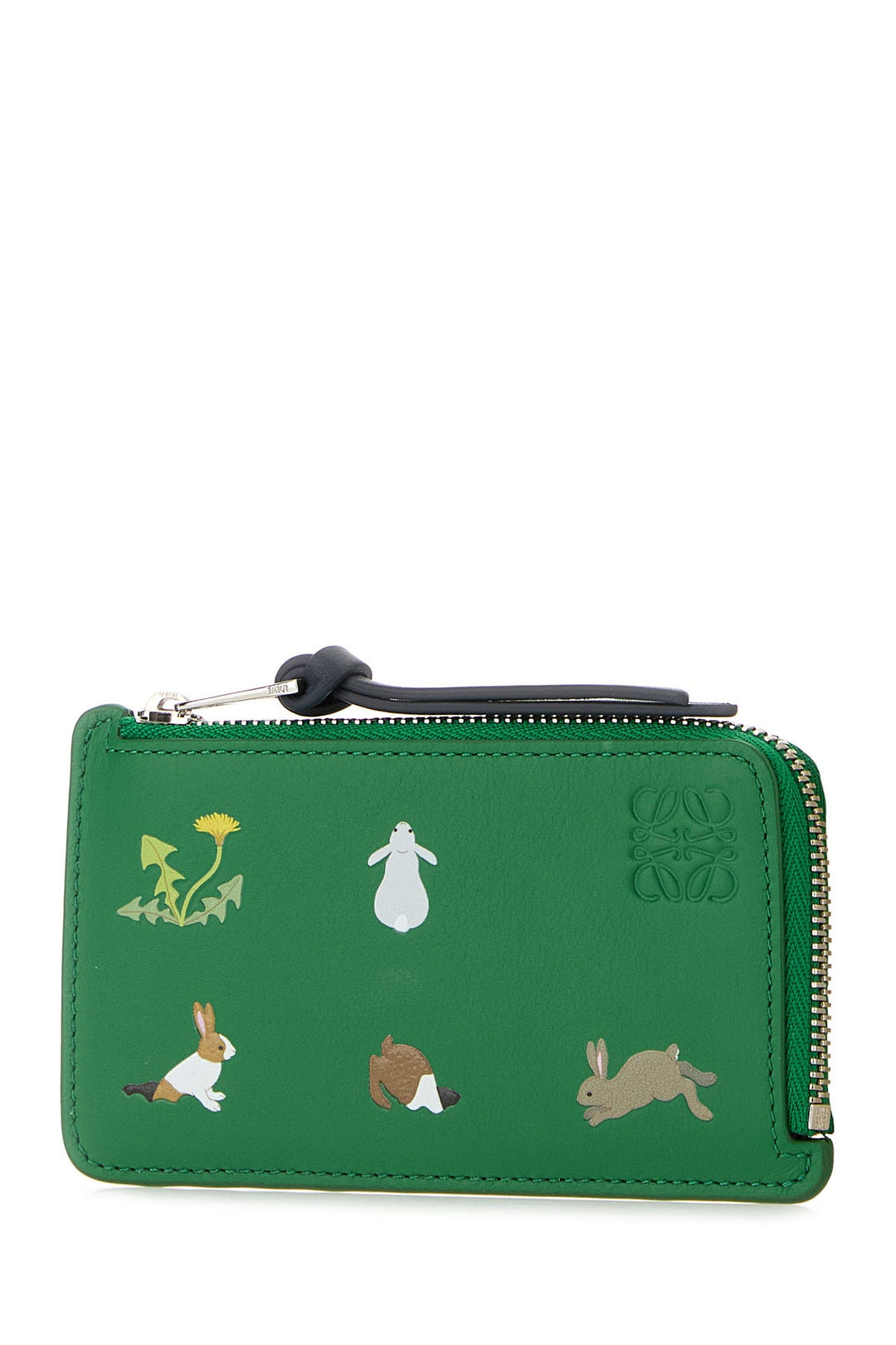 Grass green leather Loewe X Suna Fujita Bunny card holder