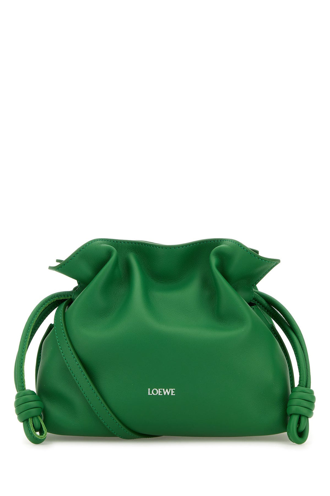 Green nappa leather Loewe x Suna Fujita mini Flamenco clutch