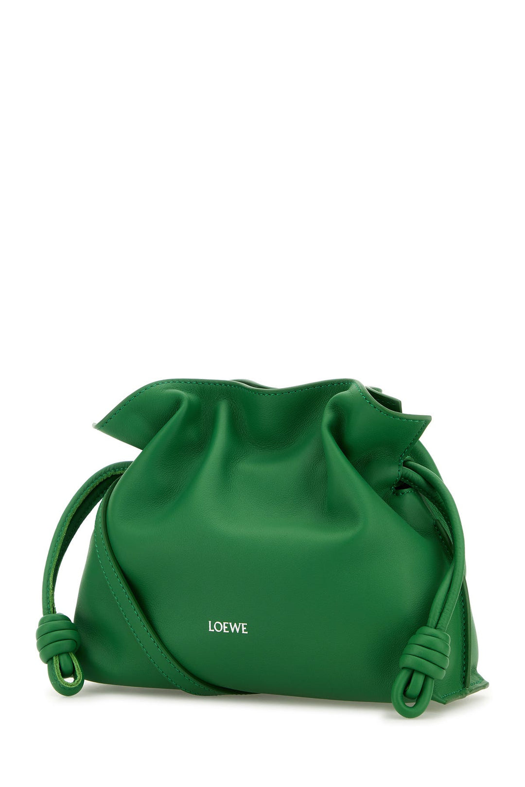 Green nappa leather Loewe x Suna Fujita mini Flamenco clutch