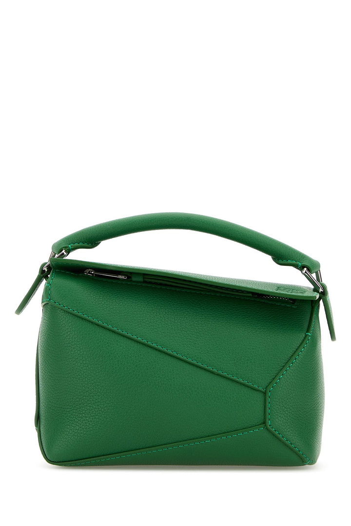 Grass green leather mini Puzzle handbag