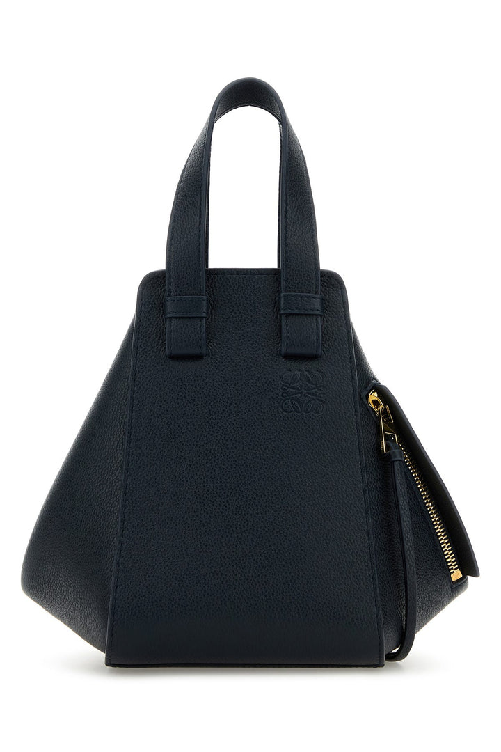 Navy blue leather Hammock bucket bag