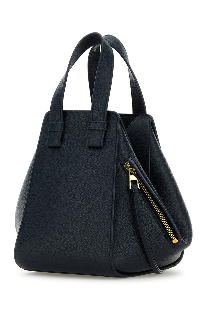 Navy blue leather Hammock bucket bag