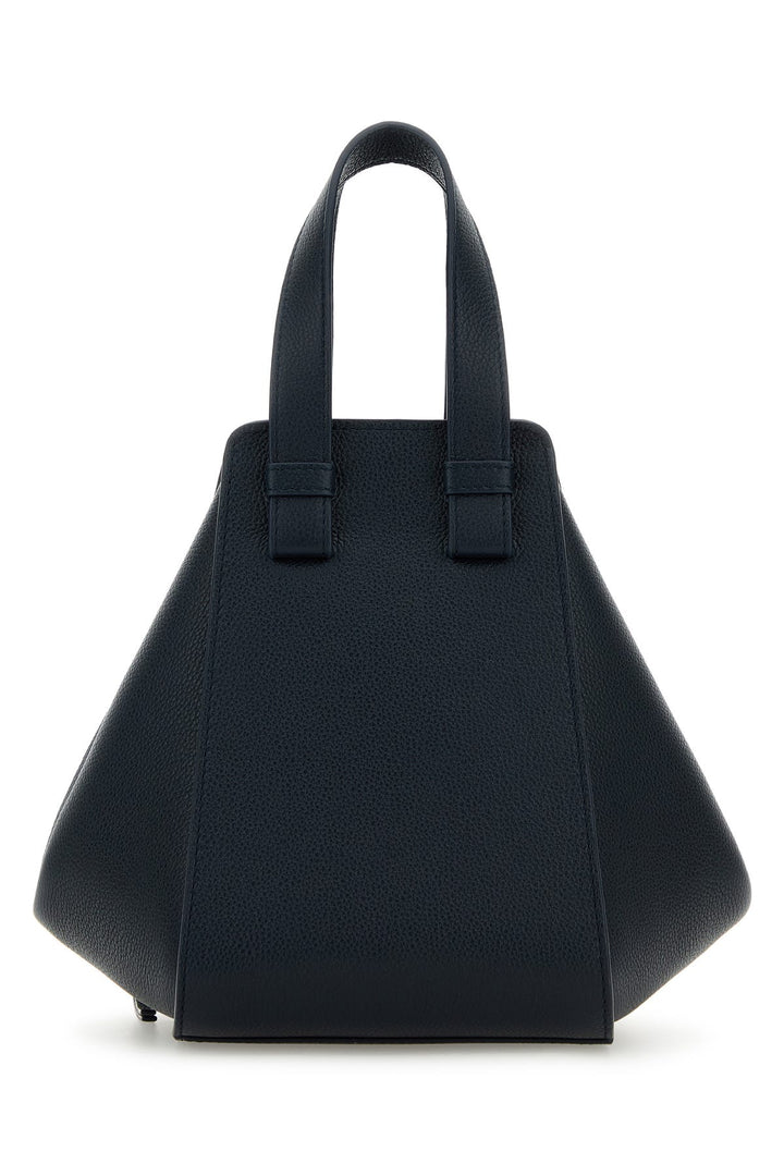 Navy blue leather Hammock bucket bag