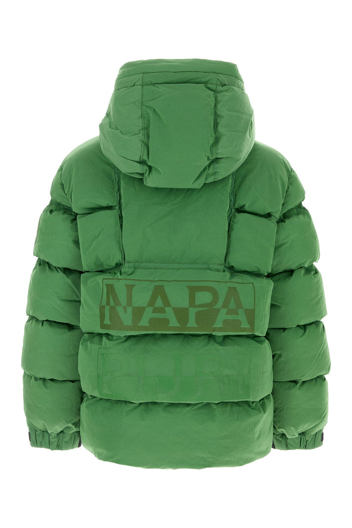 Grass green nylon Hyper padded jacket