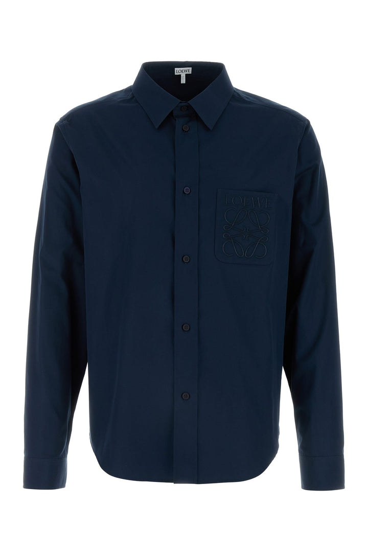 Navy blue poplin shirt