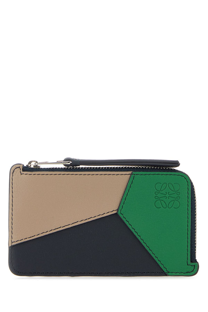 Multicolor leather Puzzle card holder