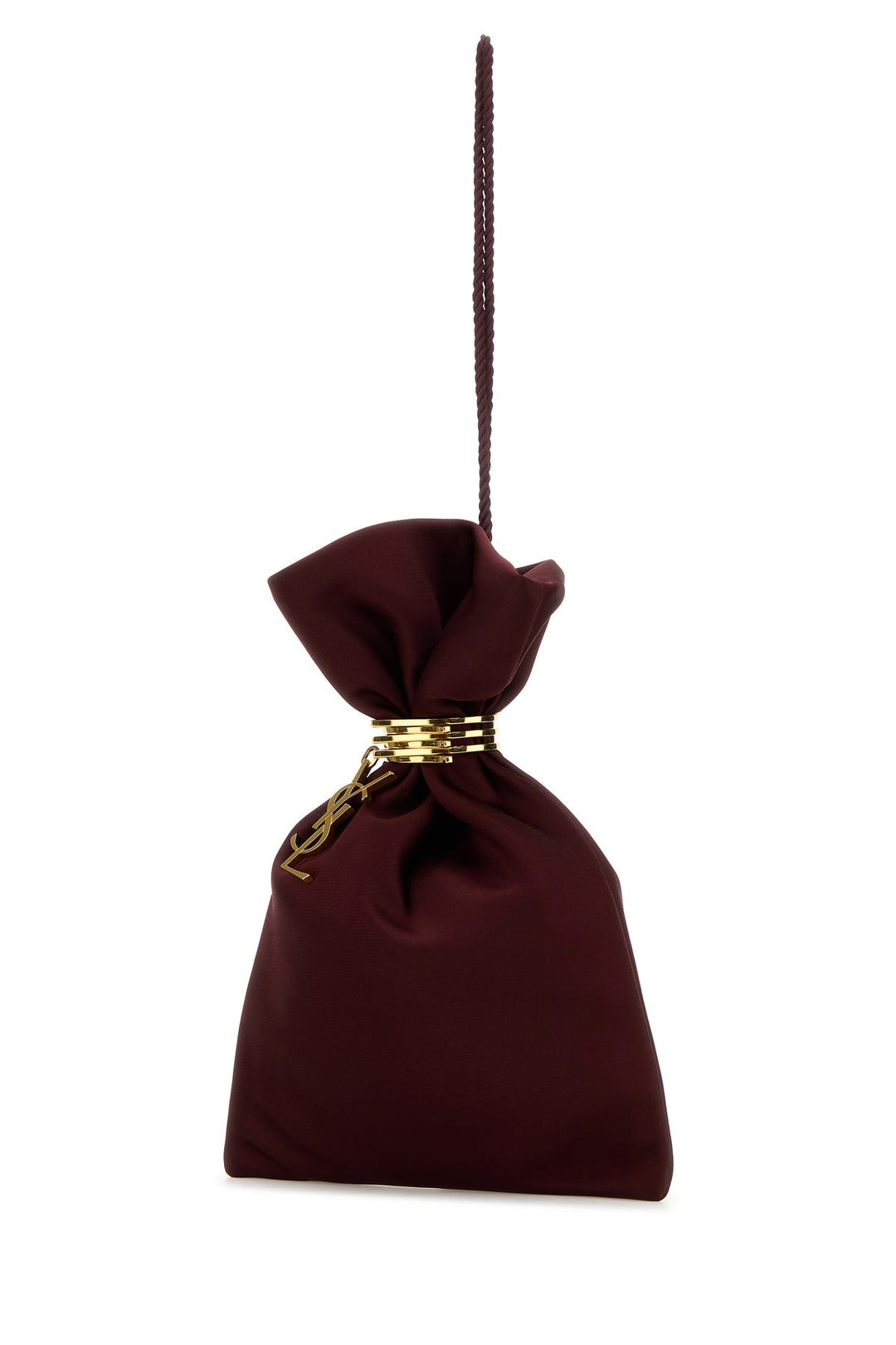 Burgundy satin handbag