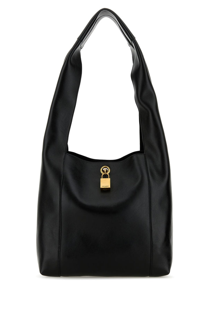 Black leather Tanger shopping bag