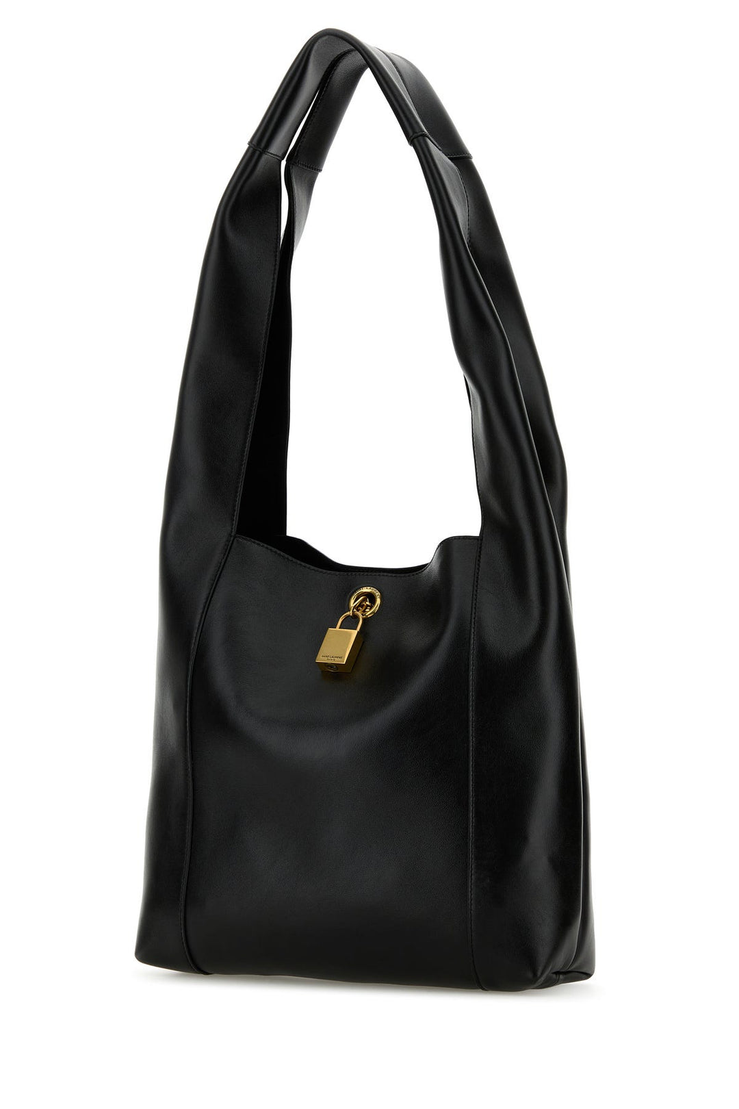 Black leather Tanger shopping bag