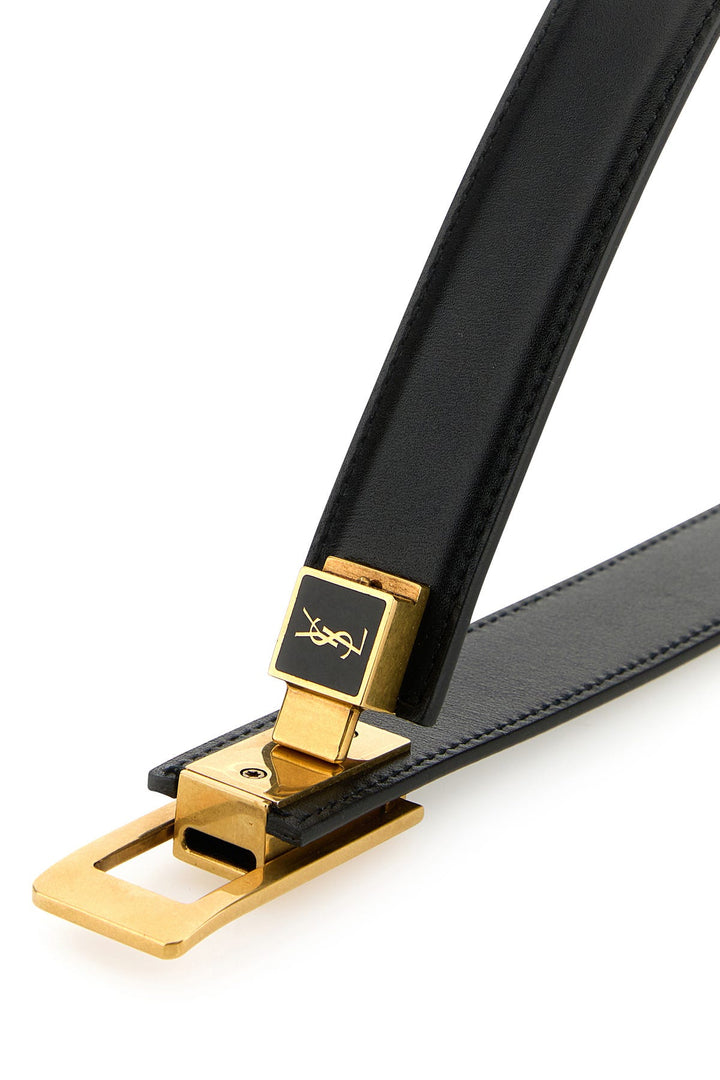 Black leather belt