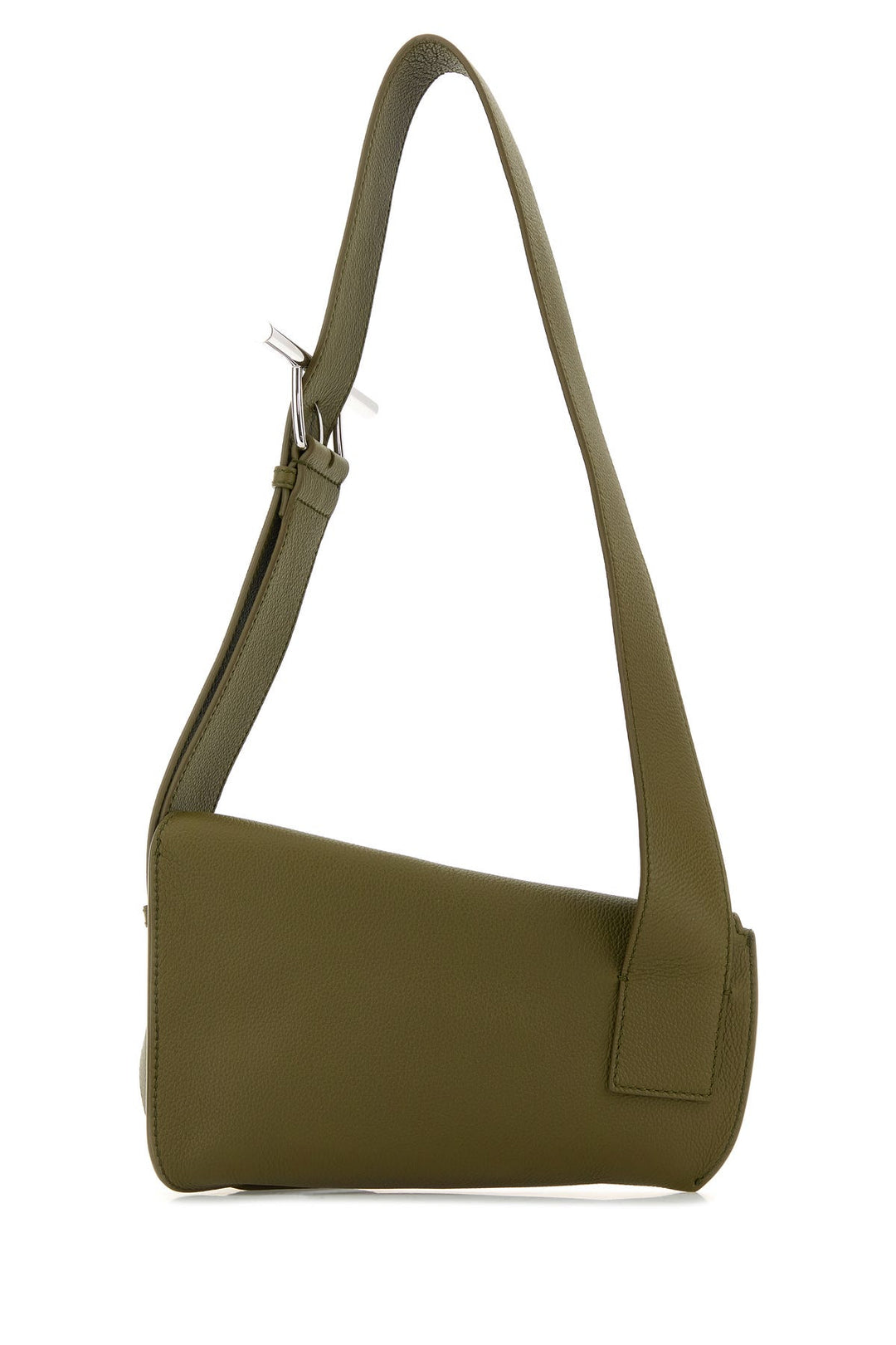 Army green leather Sling crossbody bag