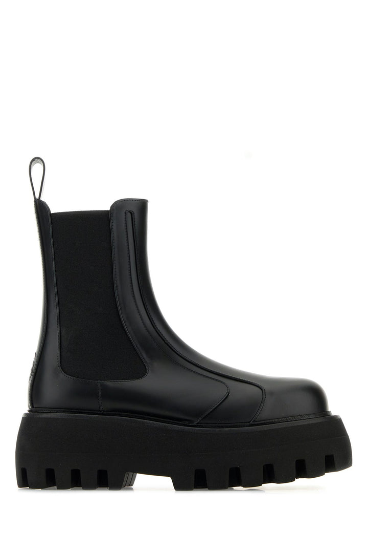 Black leather Chelsea Sofa ankle boots