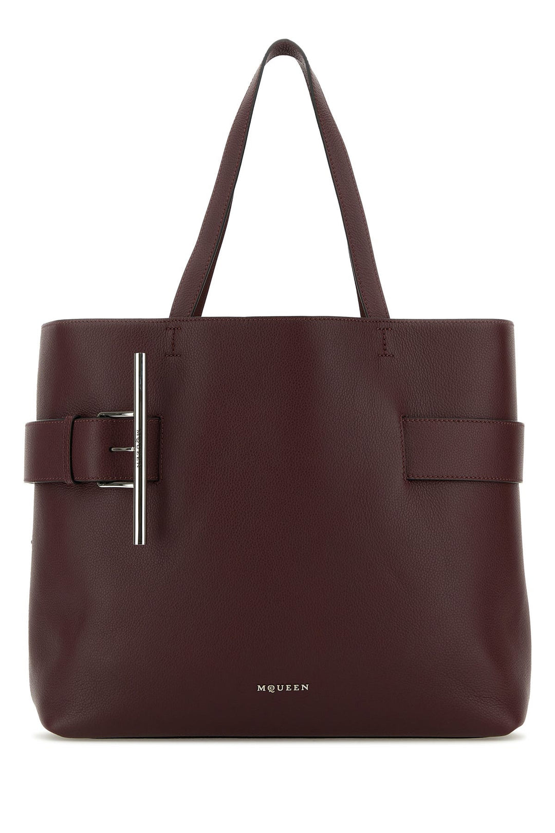 Tyrian purple leather T-Bar shopping bag