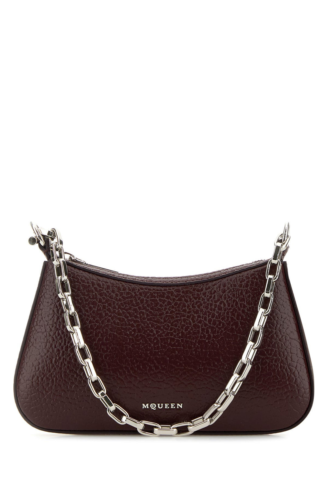 Burgundy leather mini T-Bar handbag