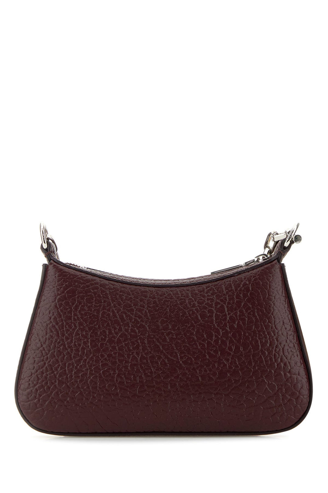 Burgundy leather mini T-Bar handbag