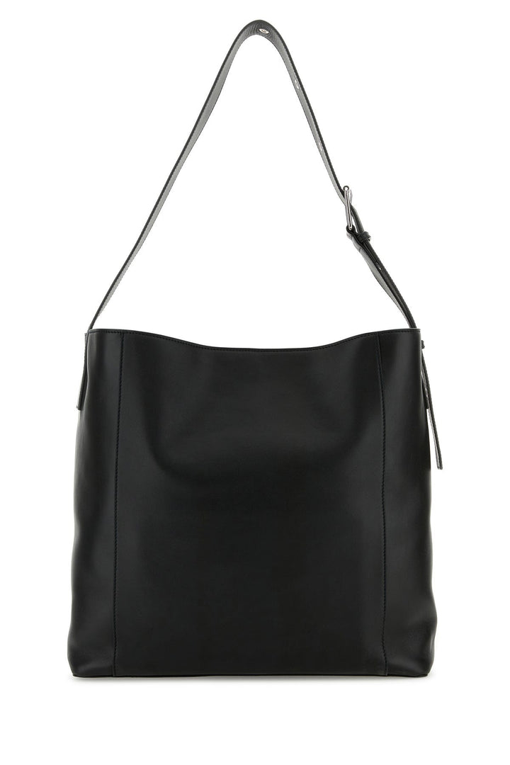 Black leather Pendant shopping bag