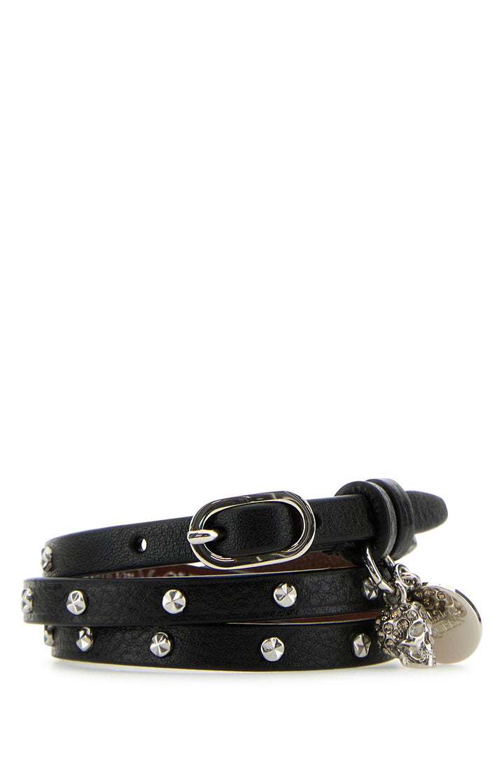 Black leather bracelet