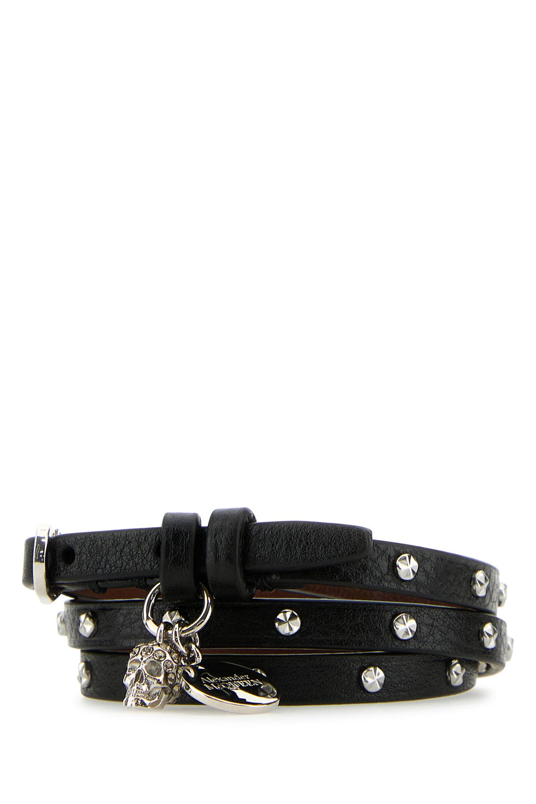 Black leather bracelet